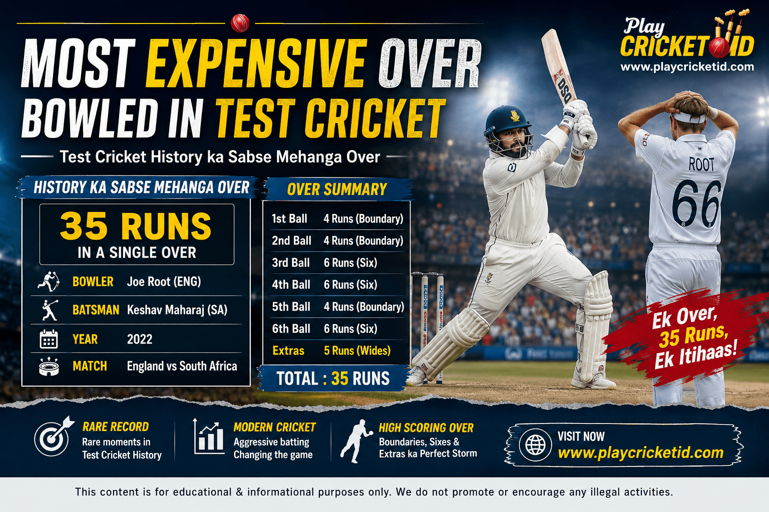 most expensive over bowled in test cricket