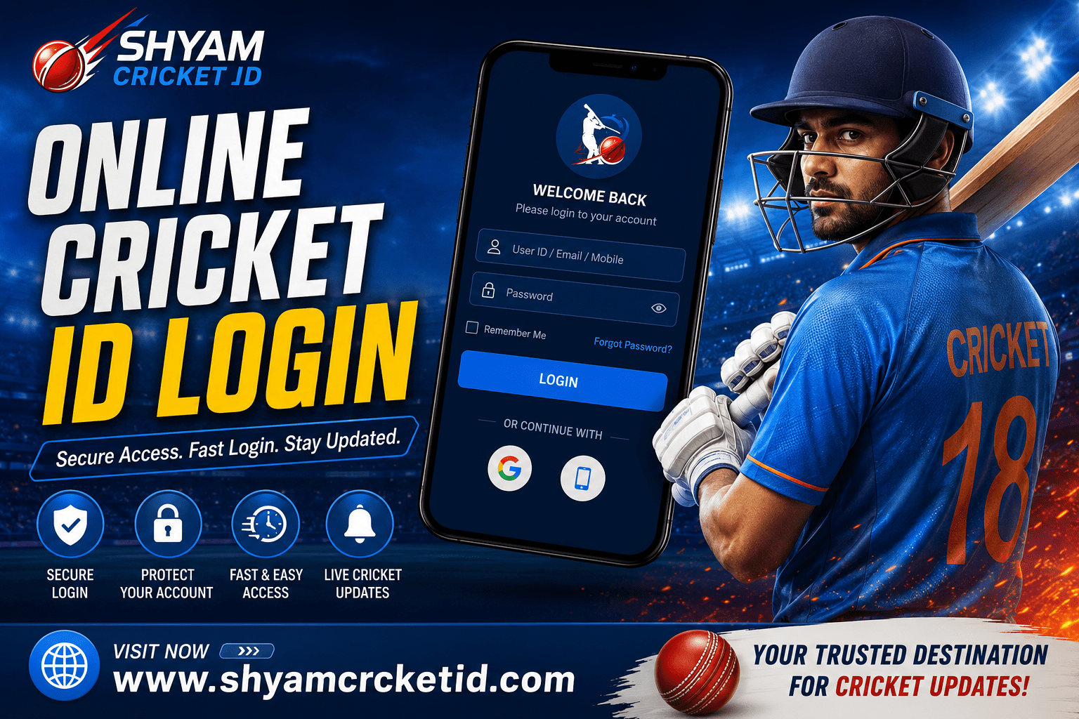 online cricket id login