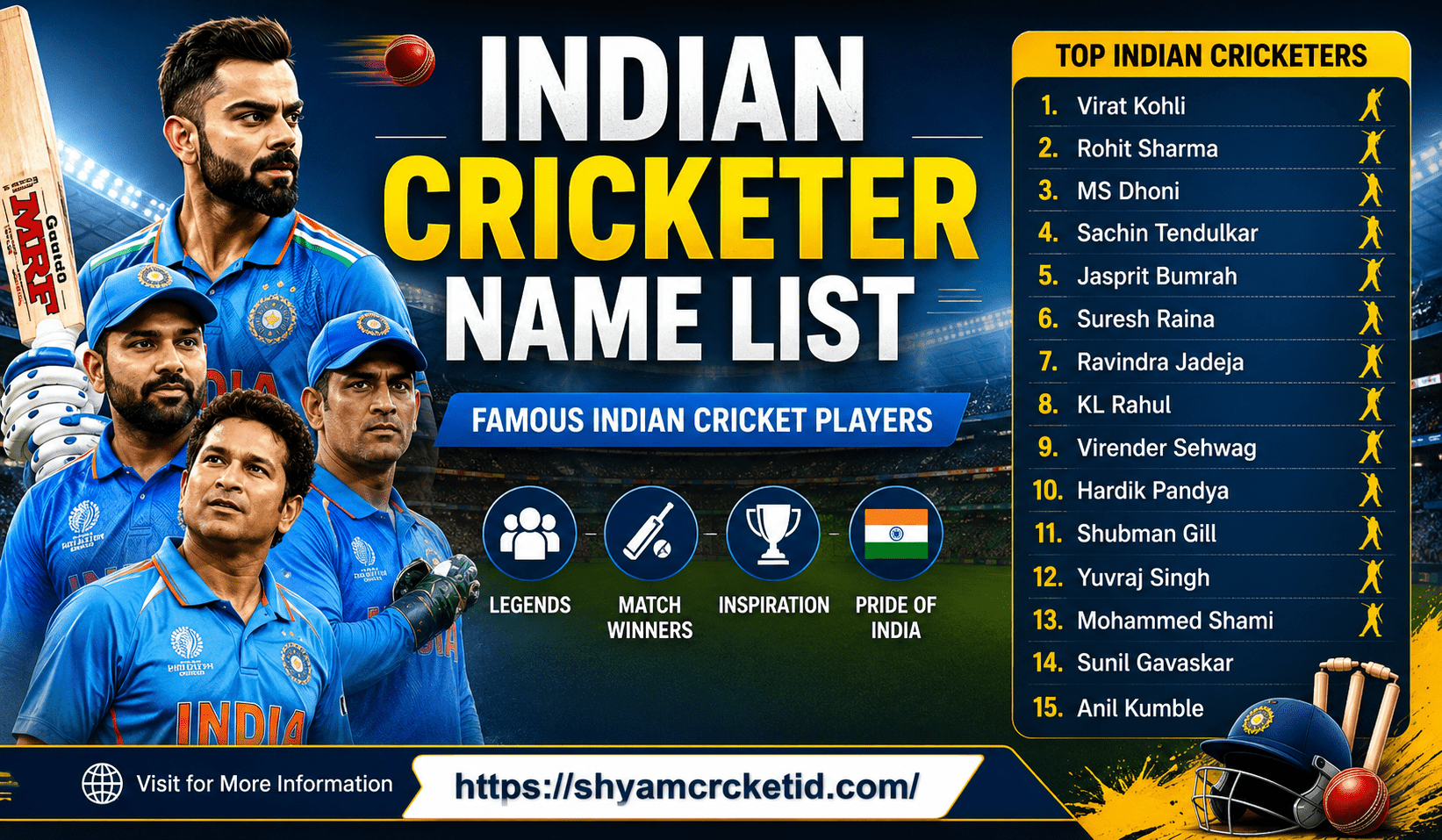 indian cricketer name list