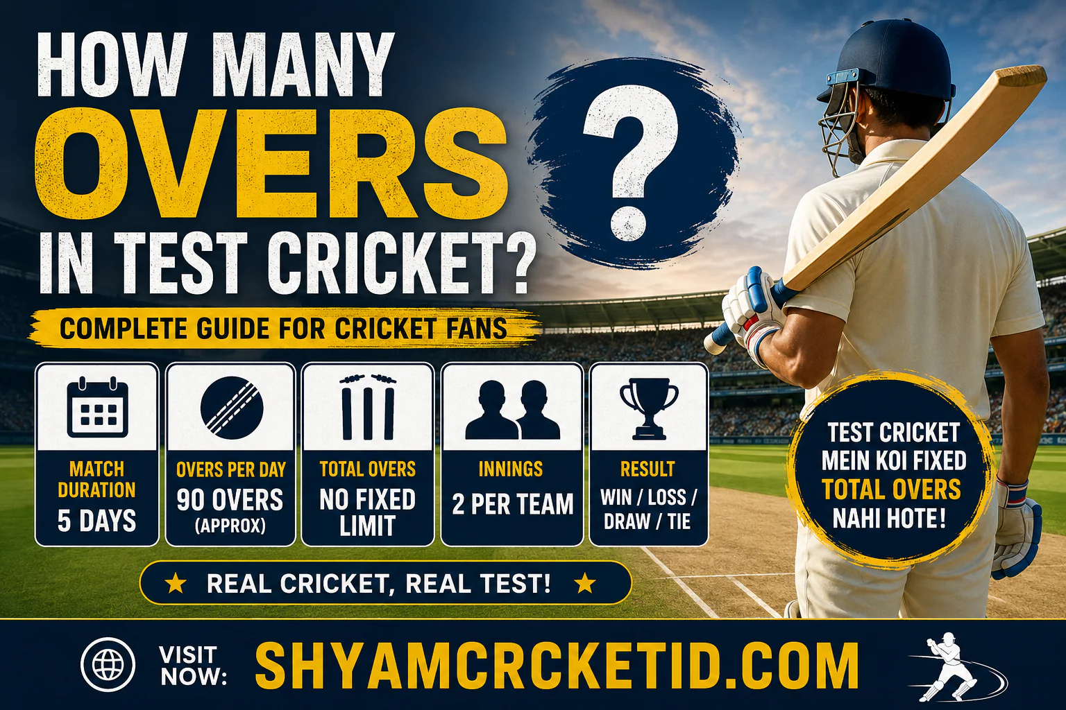 how many overs in test cricket
