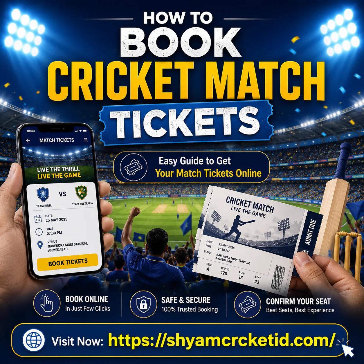 how to book cricket match tickets