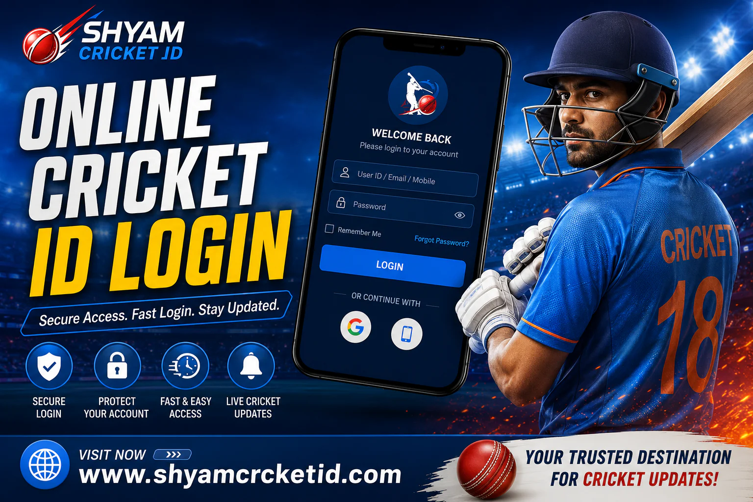 online cricket id login